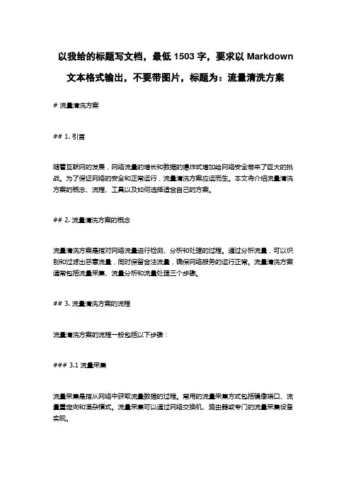 流量清洗方案