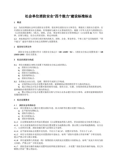 社会单位消防安全“四个能力”建设标准标志