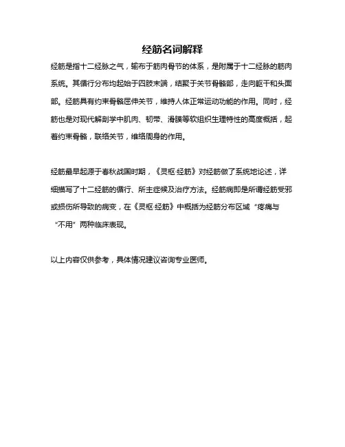 经筋名词解释