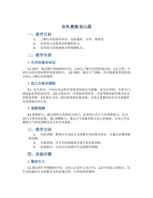 台风 教案 幼儿园