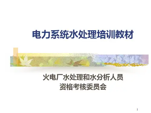 电力系统水处理培训教材第一章预处理PPT课件