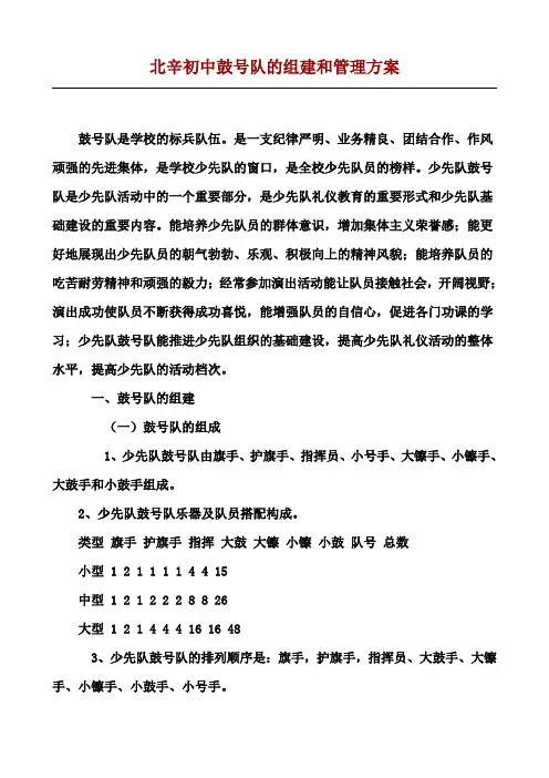 少先队鼓号队的组建和训练