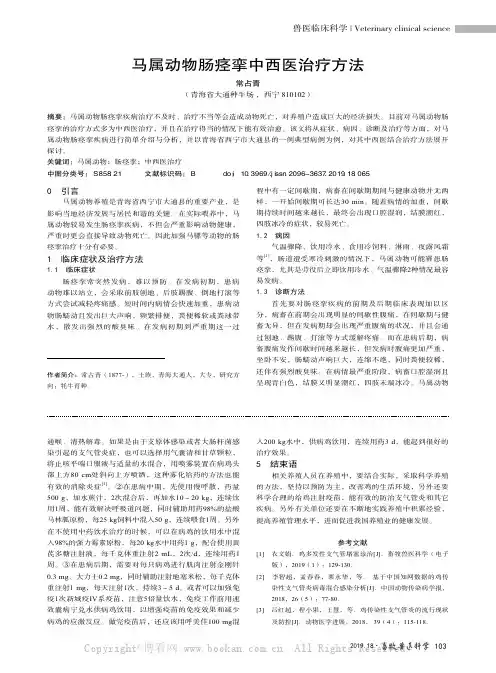 马属动物肠痉挛中西医治疗方法
