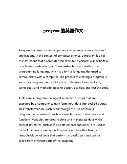 program的英语作文