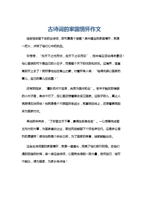 古诗词的家国情怀作文