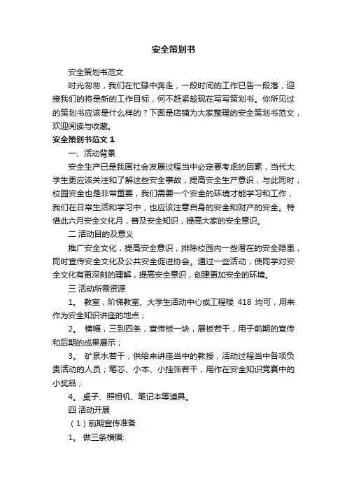 安全策划书