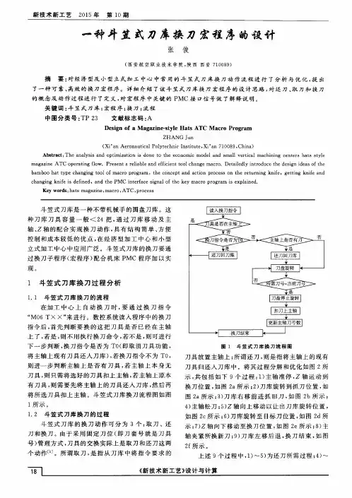 一种斗笠式刀库换刀宏程序的设计