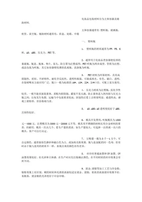 化妆品包装大全