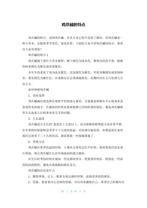 鸡爪槭的特点