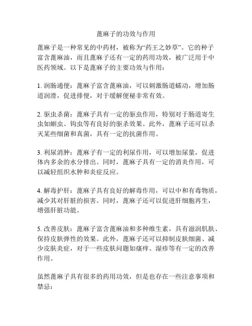 蓖麻子的功效与作用