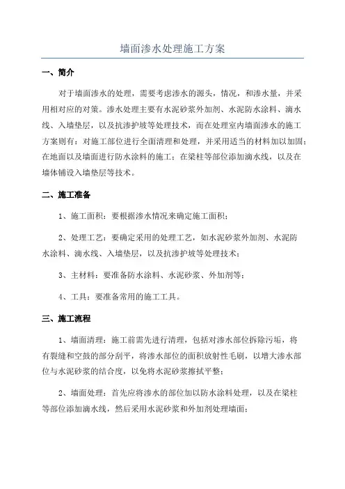 墙面渗水处理施工方案