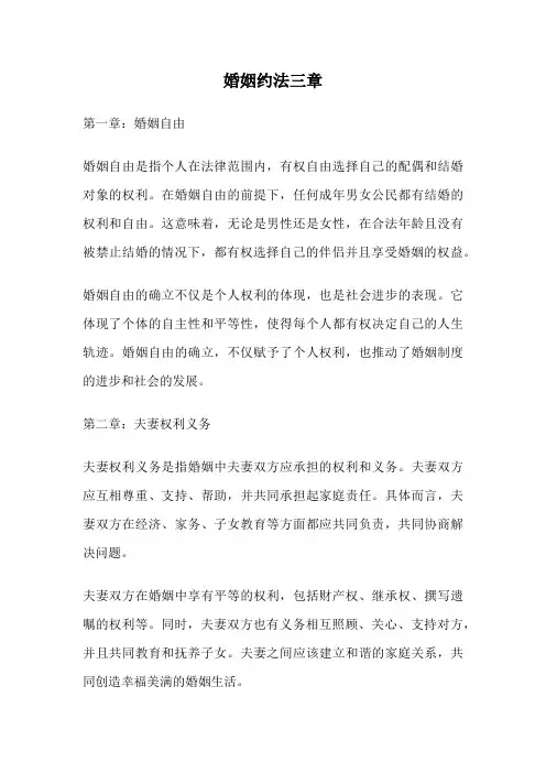 婚姻约法三章
