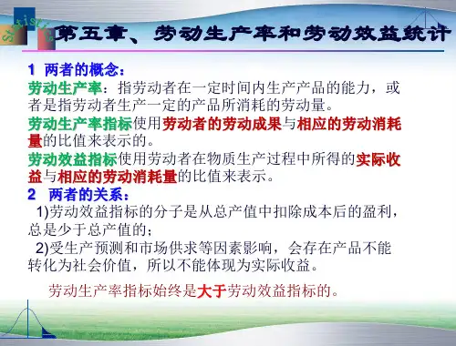 人力资源统计学企业劳动生产率与劳动效益统计