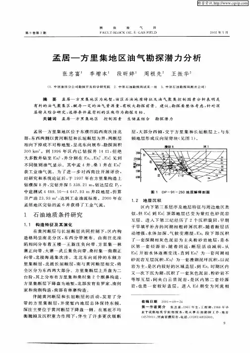 孟居—方里集地区油气勘探潜力分析