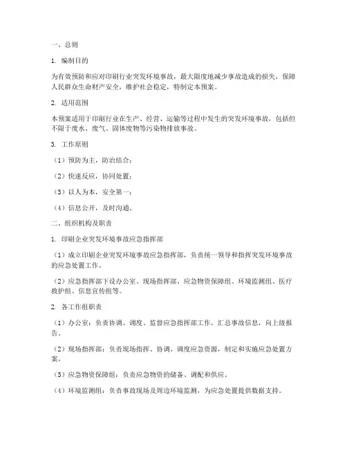 印刷突发环境事故应急预案