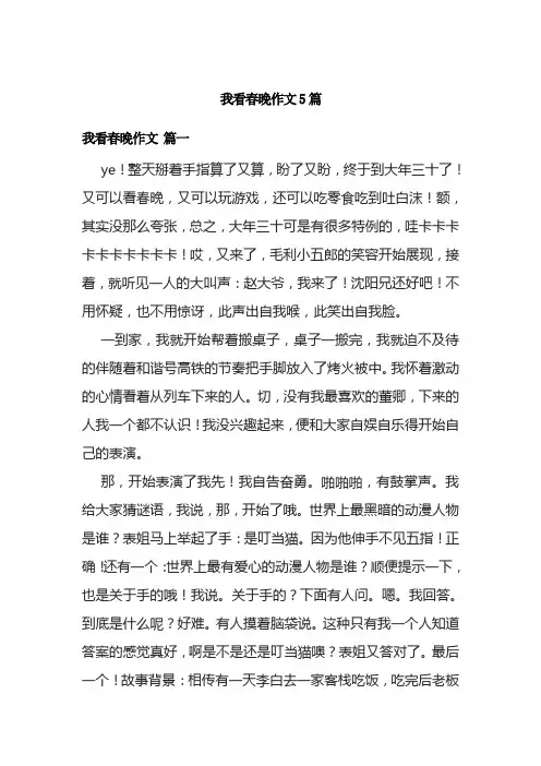 我看春晚作文5篇