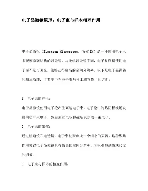 电子显微镜原理：电子束与样本相互作用