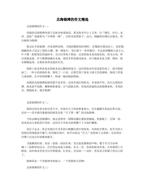 北海银滩的作文精选