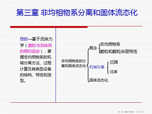 化工原理第三章非均相物系的分离和固体流态化