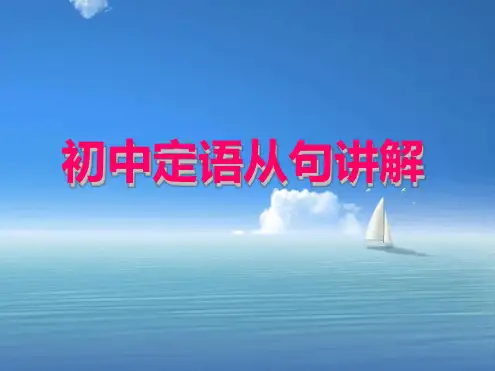 初三定语从句讲解 2
