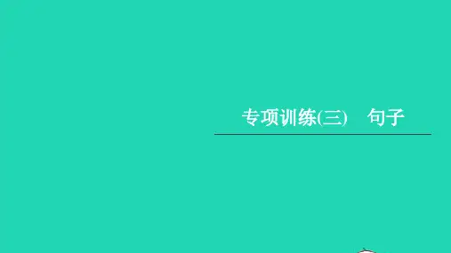 五年级英语上册专项训练(三)句子习题课件人教PEP