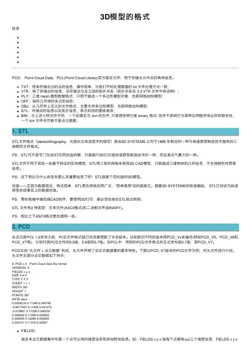 3D模型的格式