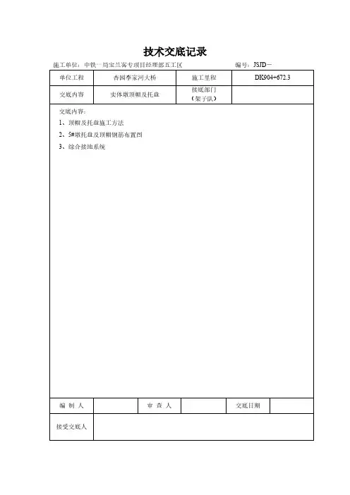 实体墩顶帽及托盘_图文