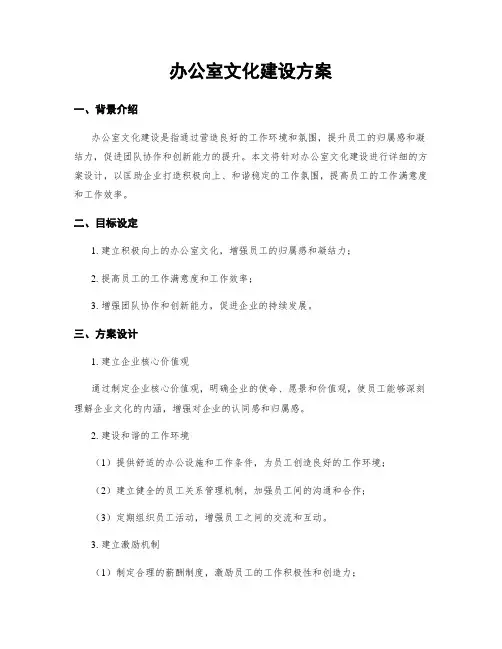 办公室文化建设方案