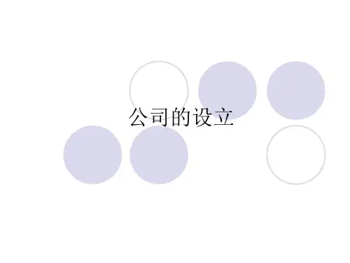 公司的设立