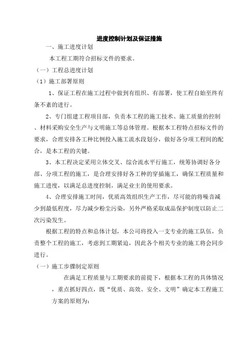 进度控制计划及保证措施