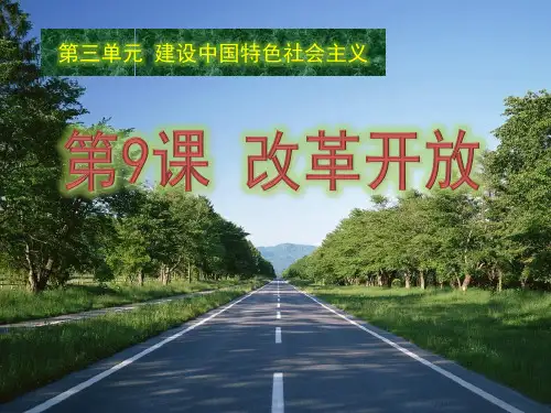 部编版八年级历史下册 第9课 改革开放(优秀课件)