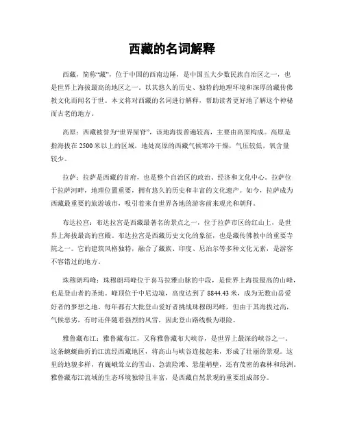 西藏的名词解释