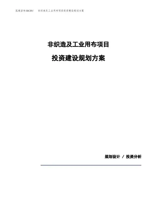 非织造及工业用布项目投资建设规划方案(模板)