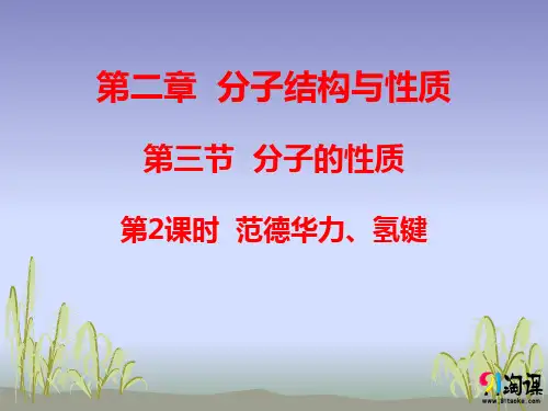课件4：2.3.2范德华力、氢键