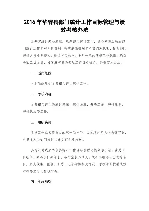 县统计局绩效考核方案