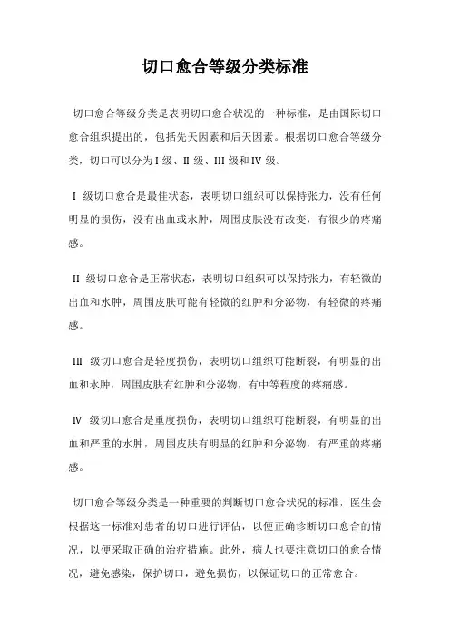 切口愈合等级分类标准
