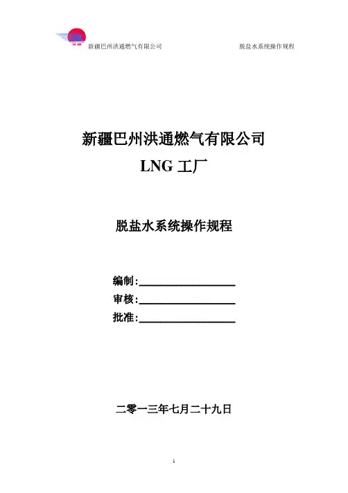 脱盐水操作规程 (2)