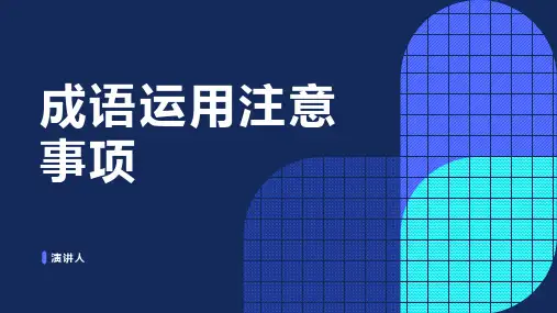 成语运用注意事项