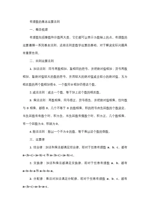  有理数的基本运算法则