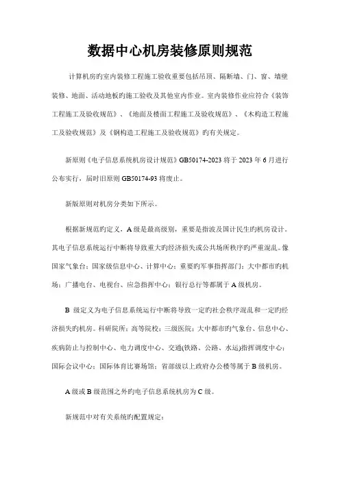IDC机房装修标准规范类