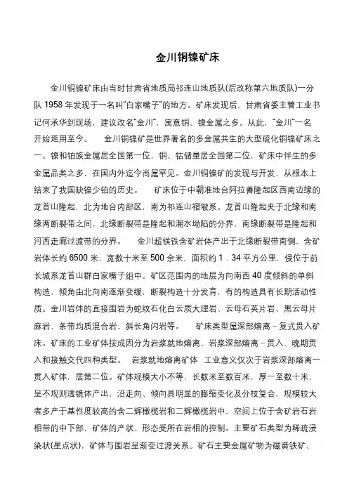 金川铜镍矿床