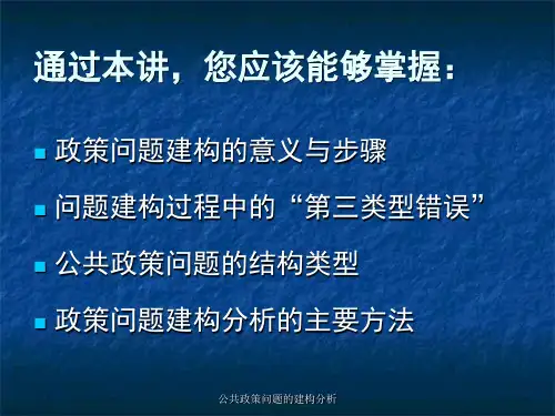公共政策问题的建构分析课件