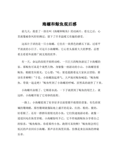 海螺和鲸鱼观后感