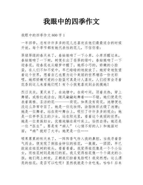 我眼中的四季作文