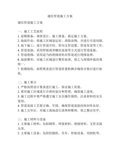 通信管道施工方案