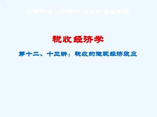 江西财经大学税务硕士考研-税收经济学之第12、13讲——税收的微观经济效应-财税学院邱慈孙老师课件