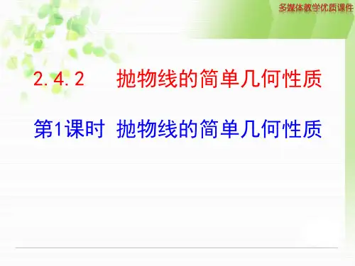 《2.4.2抛物线的简单几何性质》(第1课时)课件