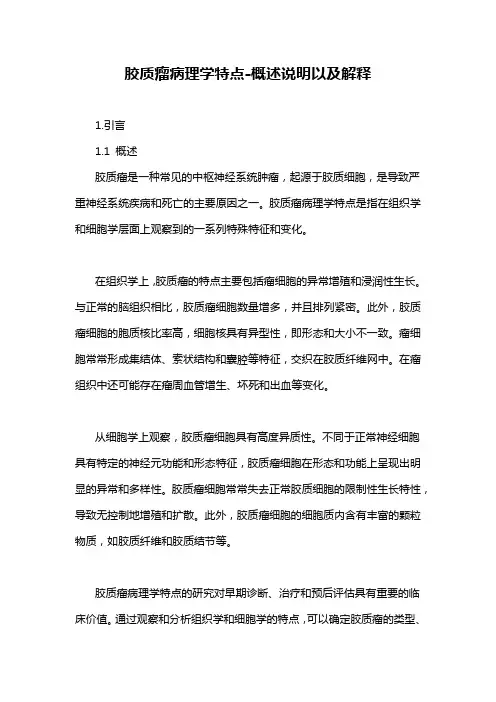 胶质瘤病理学特点-概述说明以及解释