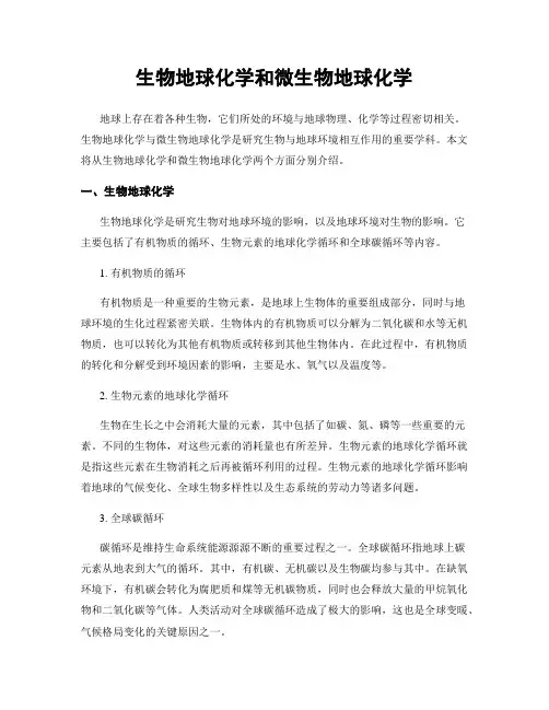 生物地球化学和微生物地球化学
