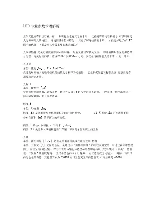 (完整版)LED专业参数术语解析